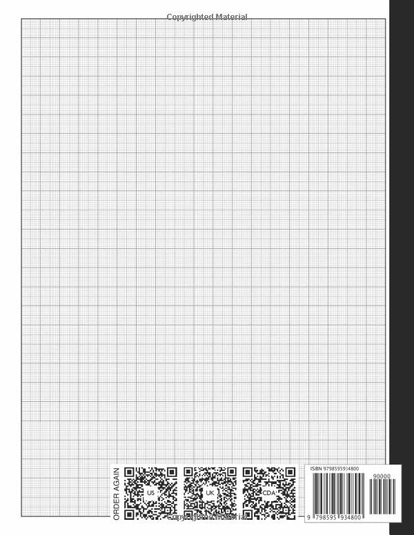Millimetre Graph Paper 8.5" x 11": Notebook for Technical Drawing | 110 Pages - 55 Sheets | 1, 5 & 10mm Square Grid | Large Letter Format - Image 2