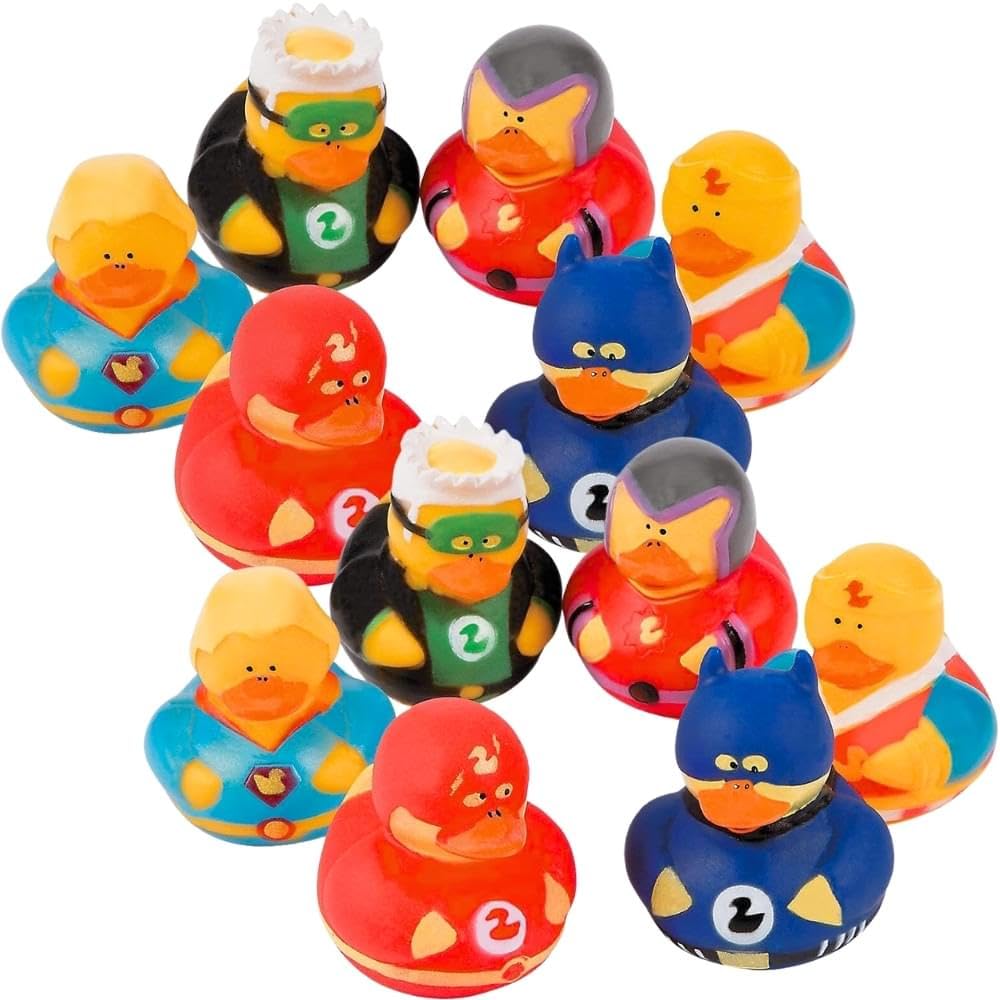 Amazon.com: Fun Express Superhero Rubber Duckies, 1 dz, Multi