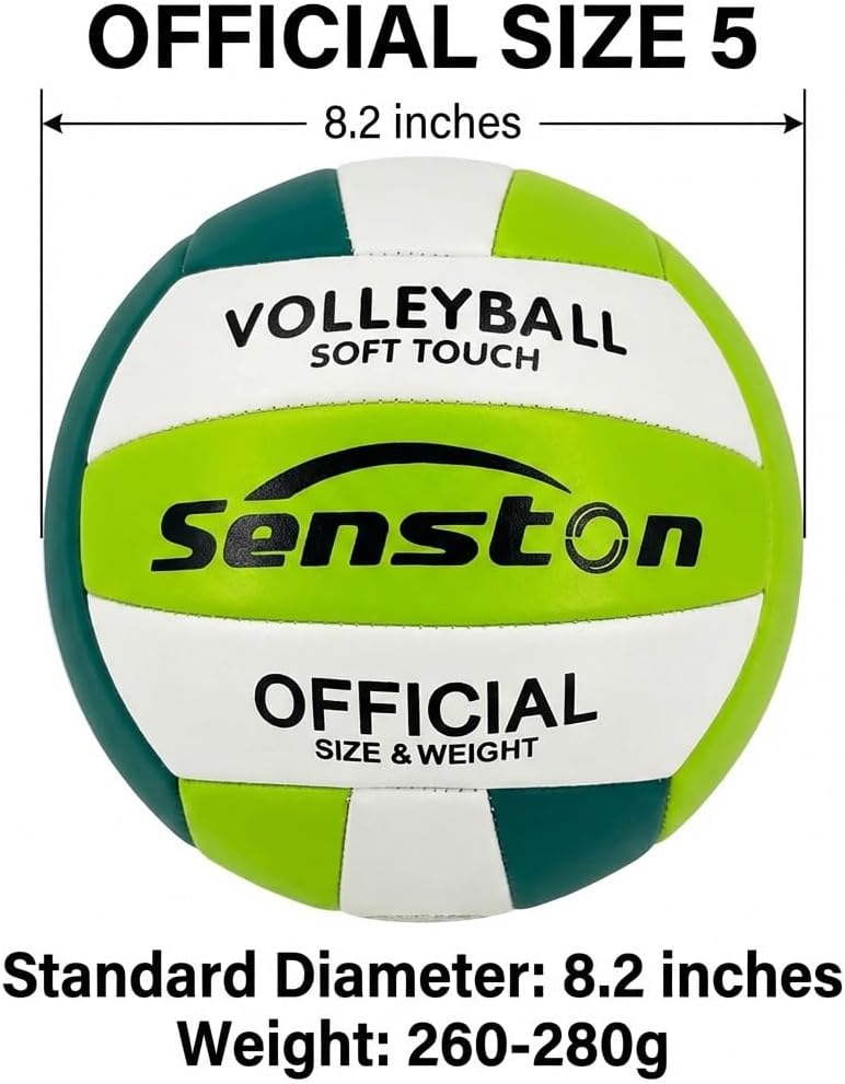 Senston Volleyball Official Size 5 - Waterproof Indoor/Outdoor Soft Volleyball for Kids Youth Adults,Beach Play, Game,Gym,Training