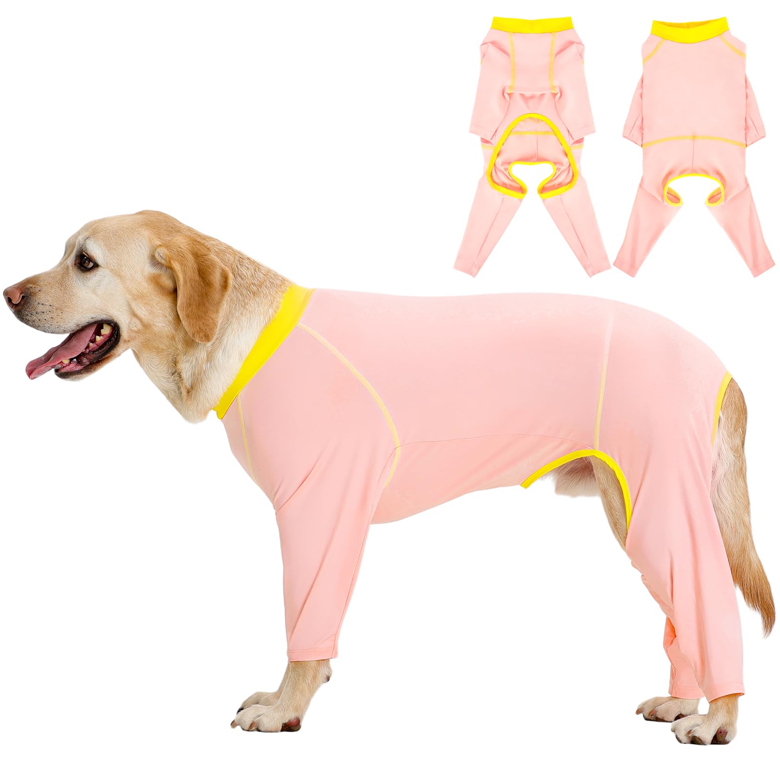 Kuoser Hunde Schlafanzug, Hundebody mit Beinen, Sonnenschutz Shirt, Rosa XL | Atmungsaktives Hundepyjama mit 4 Beinen für kleine Hunde, Kühlweste Hund, Hundeshirt für Indoor & Outdoor