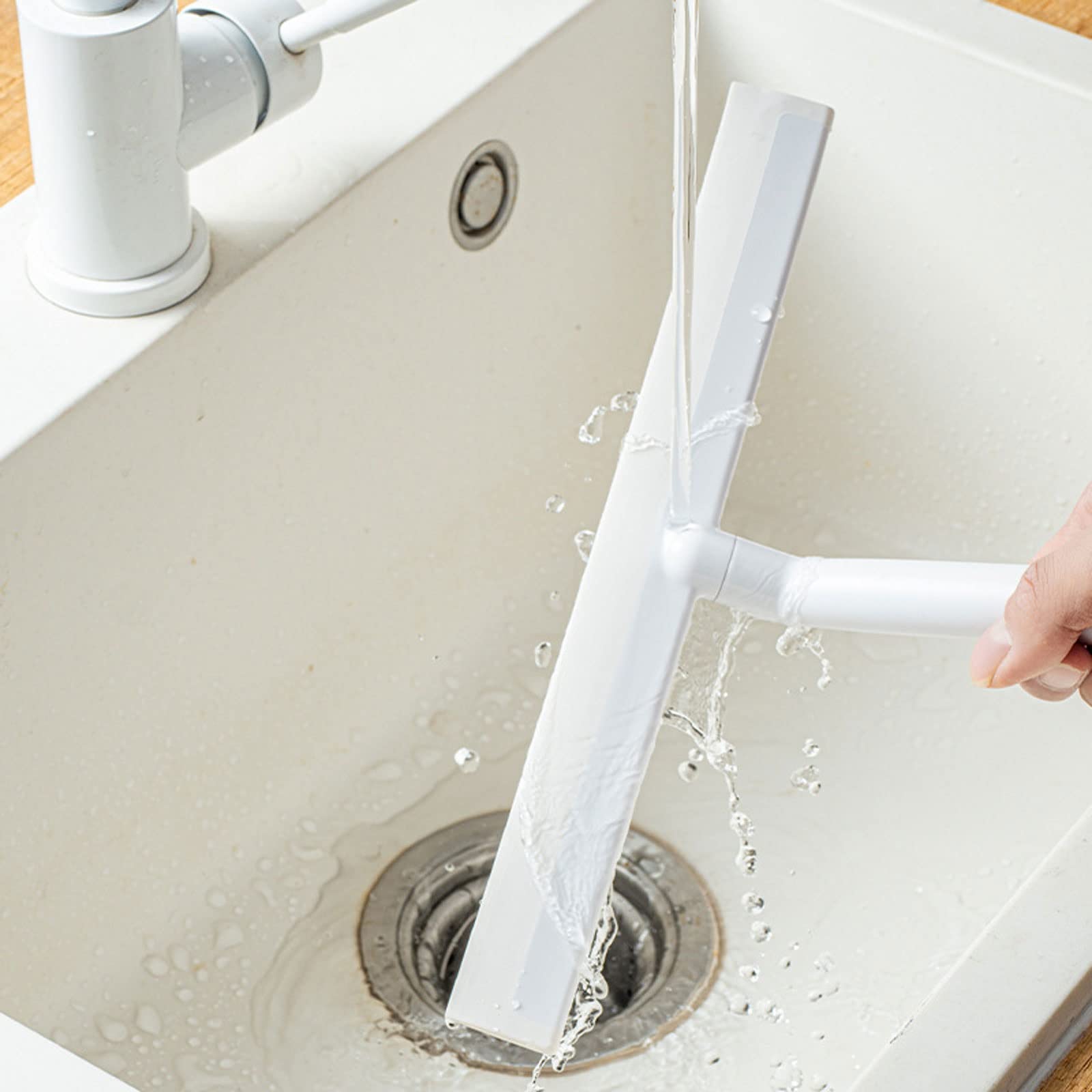 Rasquetas para Ducha, Escobilla de Ducha Blanca con Gancho Colgante for Limpieza Espejo Pared, Ventana, Suelo Cristal