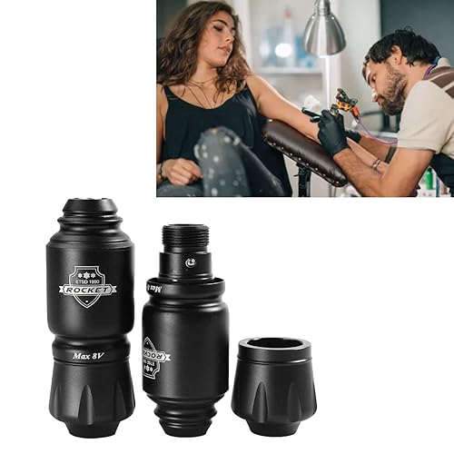 Miniatura 7 de Motor tatuaje pluma, 6-7V voltaje de trabajo mini tatuaje pluma 8V 10000RPM para salón (negro)