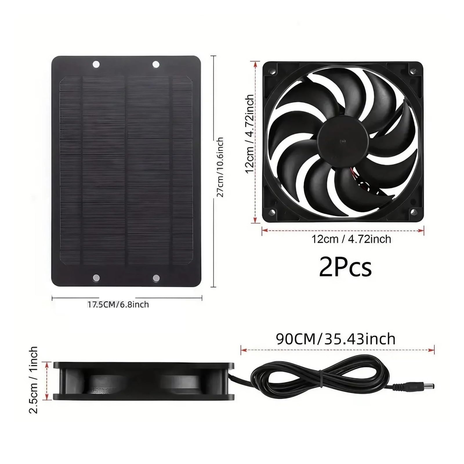 Extractor De Aire Solar 10 W Y 12 V, Miniventilador Alimentado por Panel For Ventilación Techos Autocaravanas Casas Rodantes Enfriamiento RáPido