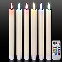 Vista 16 de GenSwin Velas cónicas negras sin llama parpadeantes con control remoto de 10 teclas, funciona con pilas, velas LED cálidas con mecha 3D
