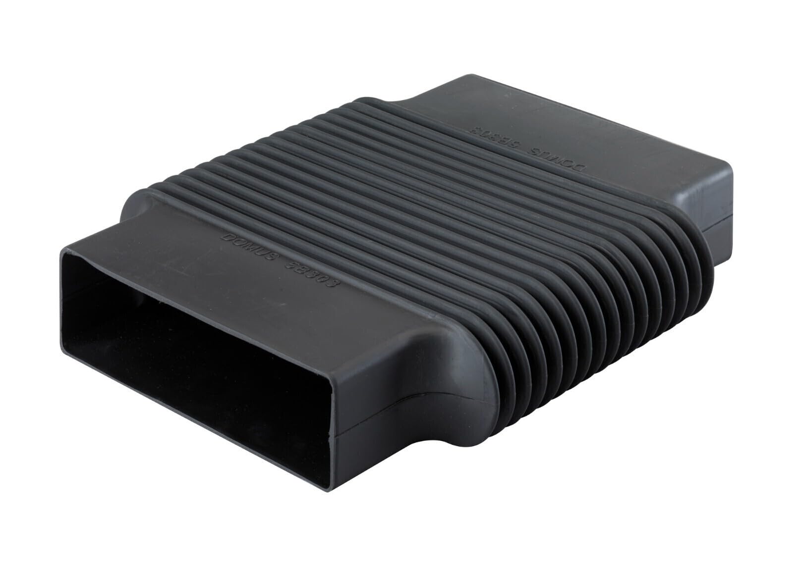 204 x 60mm Universal Connector Flat Channel Duct 300mm Length Adjustable Black