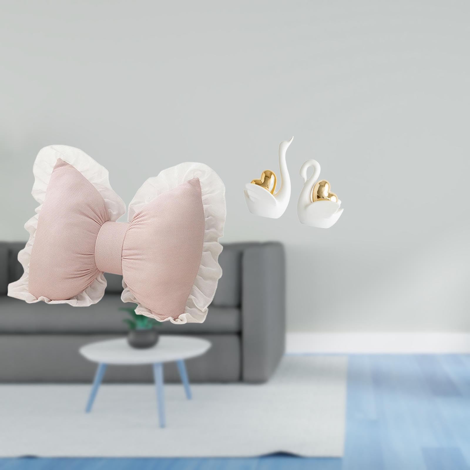 Enakshi® Modern Swan Bow Cushion Sofa for Comfortable Study Room Office Chair and Farmhouse Indoor Decor with Tabletop Ornament Art Crafts|Home & Garden | Home Decor | Pillows-image-23