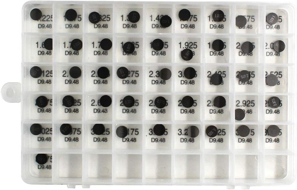 Road Passion 9.48mm Valve Shims Kit 1.225mm-3.475mm in 0.05mm increment 46 Pieces Replacement for Kawasaki VN800E Vulcan 800 Drifter 2000-2006/ VN900B Vulcan 900 Classic 2006-2010