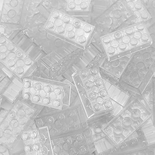 Miniatura 2 de Ladrillos transparentes clásicos a granel, ladrillo transparente transparente 2x4, ladrillos de construcción planos de 50 piezas, compatible con