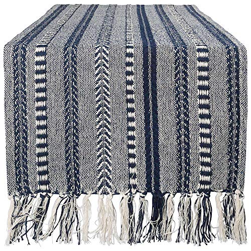 DII Farmhouse Braided Stripe Table Runner Collection,...