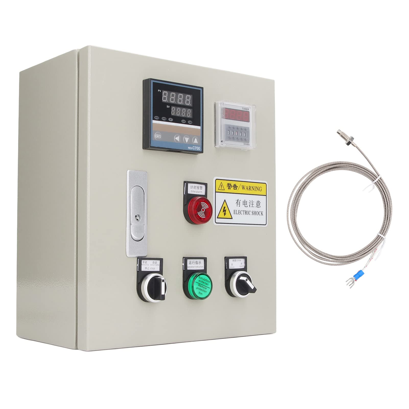 Controlador de Temperatura PID, CA 380V 7.5kW Alta Precisión Pantalla de Tubo Digital Caja de Control Tático con Termopar Controlador PID Control de Temperatura para Horno de Preparación para el Hogar
