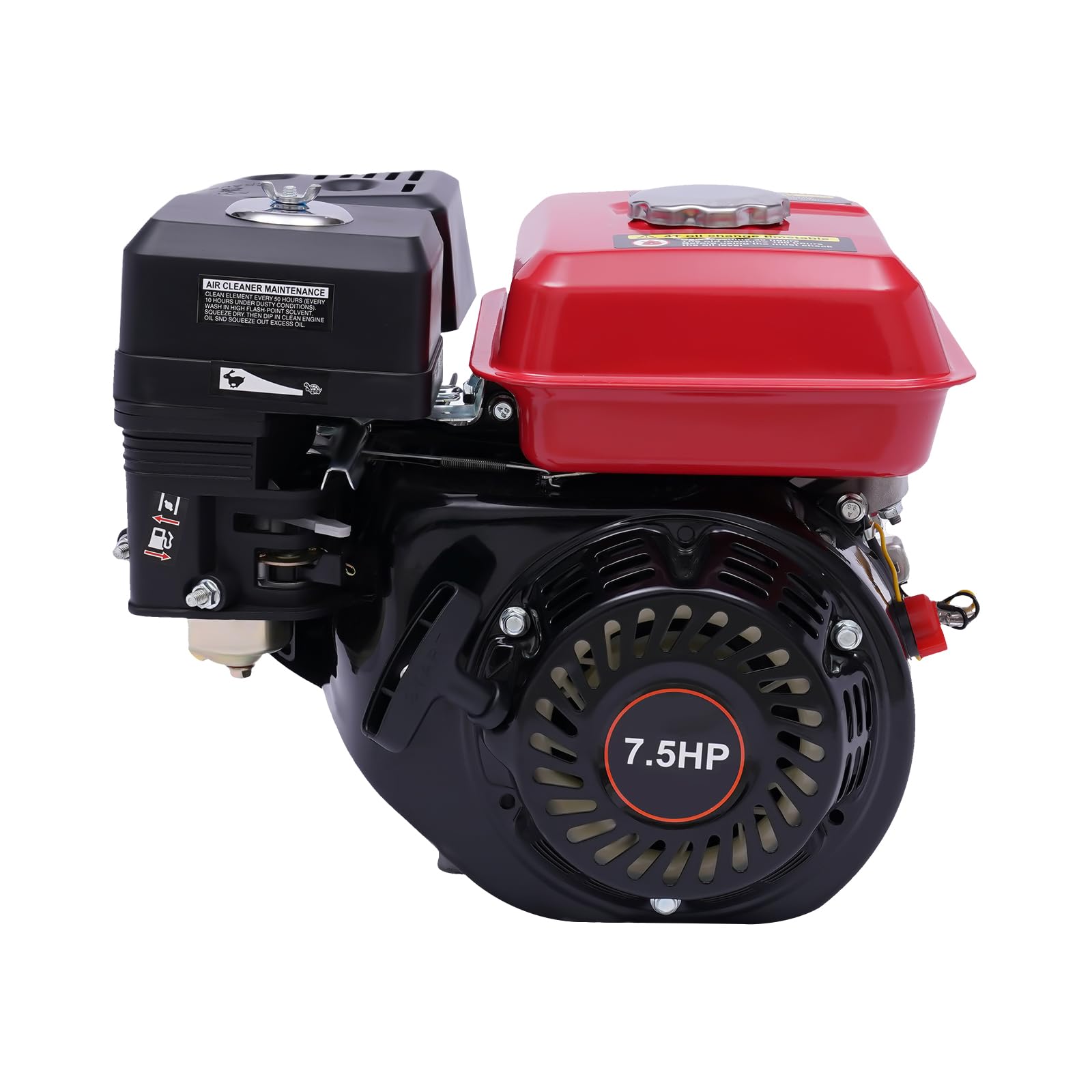 Motor de gasolina de 7,5 CV y 4 kW, motor de estacionamiento, motor de karts, motor de accionamiento, protección contra falta de aceite, 4 tiempos, 1 cilindro de gasolina, arranque por cable