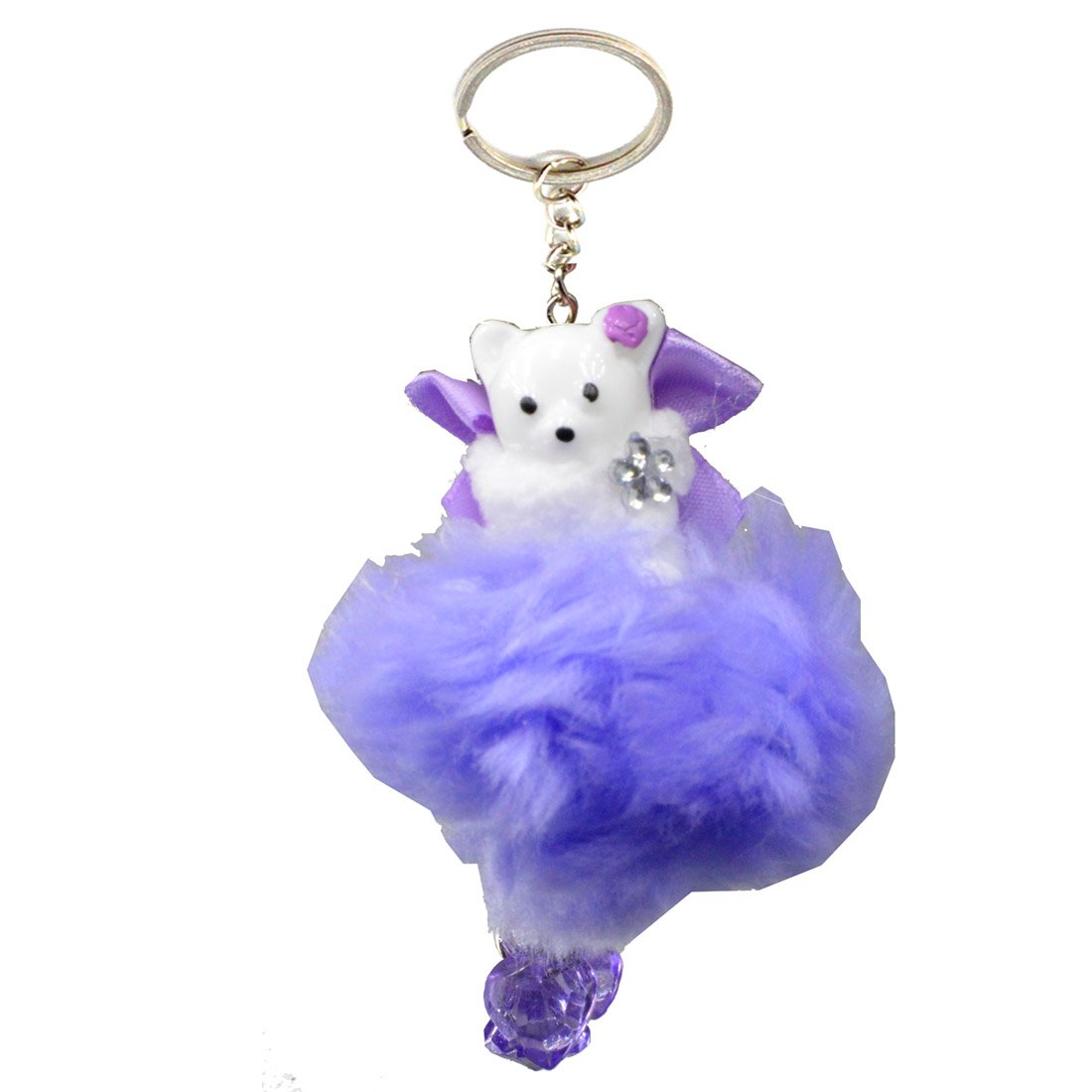 Faynci Super Cute Doll Key Chain with Blue Twin Heart Shape with Diamond for Fashion Lover