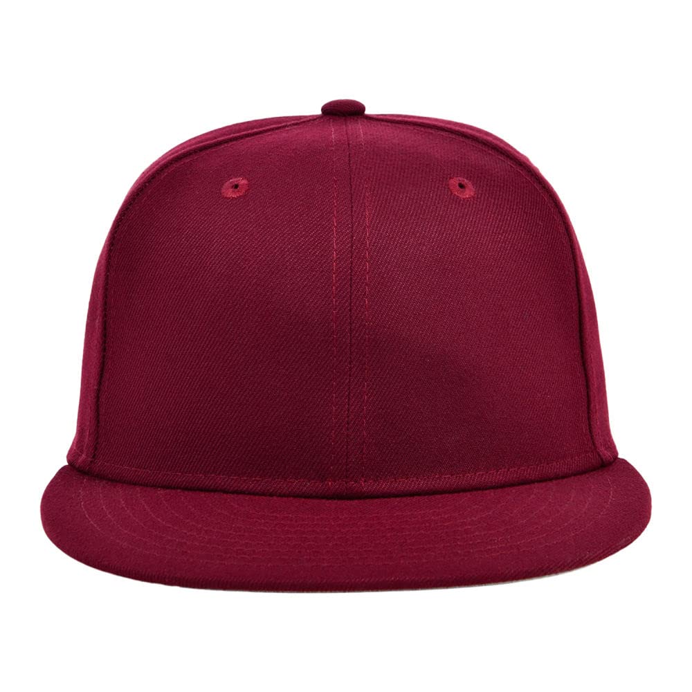Lids Blank Full Court w/Colored Under Visor Fitted Cap Maroon/Grey