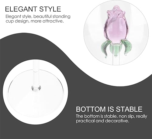 Miniatura 3 de Copa de vino tinto, copa de vino rosa, copas de cristal transparente, copa de flauta, copa de flor de rosa, vaso de flores para boda, fiesta,