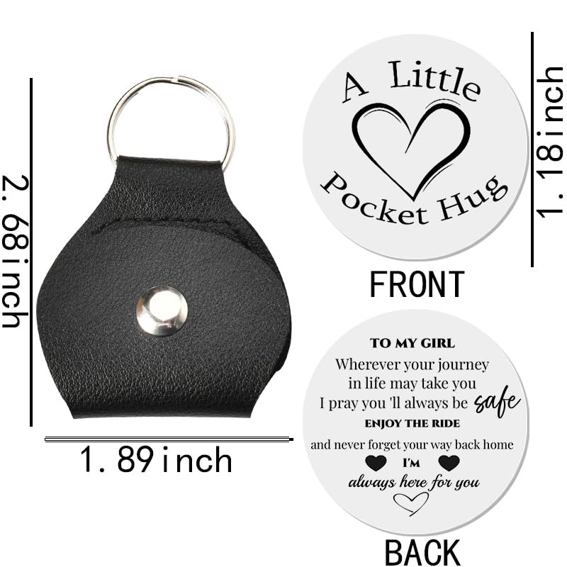 Sisadodo Pocket Hug Token Long Distance Relationship Keepsake Gifts for Women Birthday Christmas Gifts With Leather Keychain2