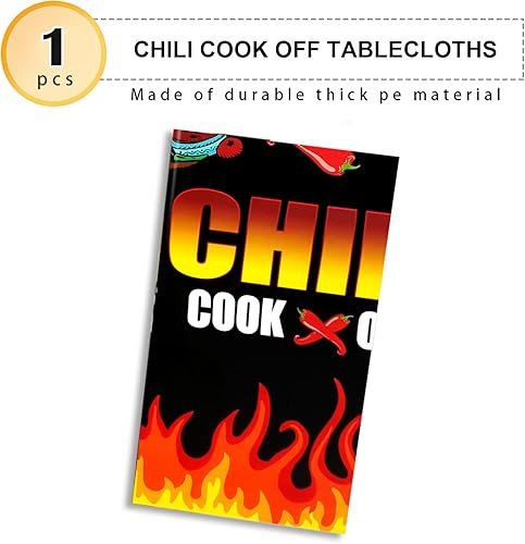 Miniatura 5 de PHOGARY Mantel de Chili Cook-Off, 1 funda de mesa de fiesta de chile y llama, manteles del Cinco de Mayo, decoraciones de chili Cook Off,