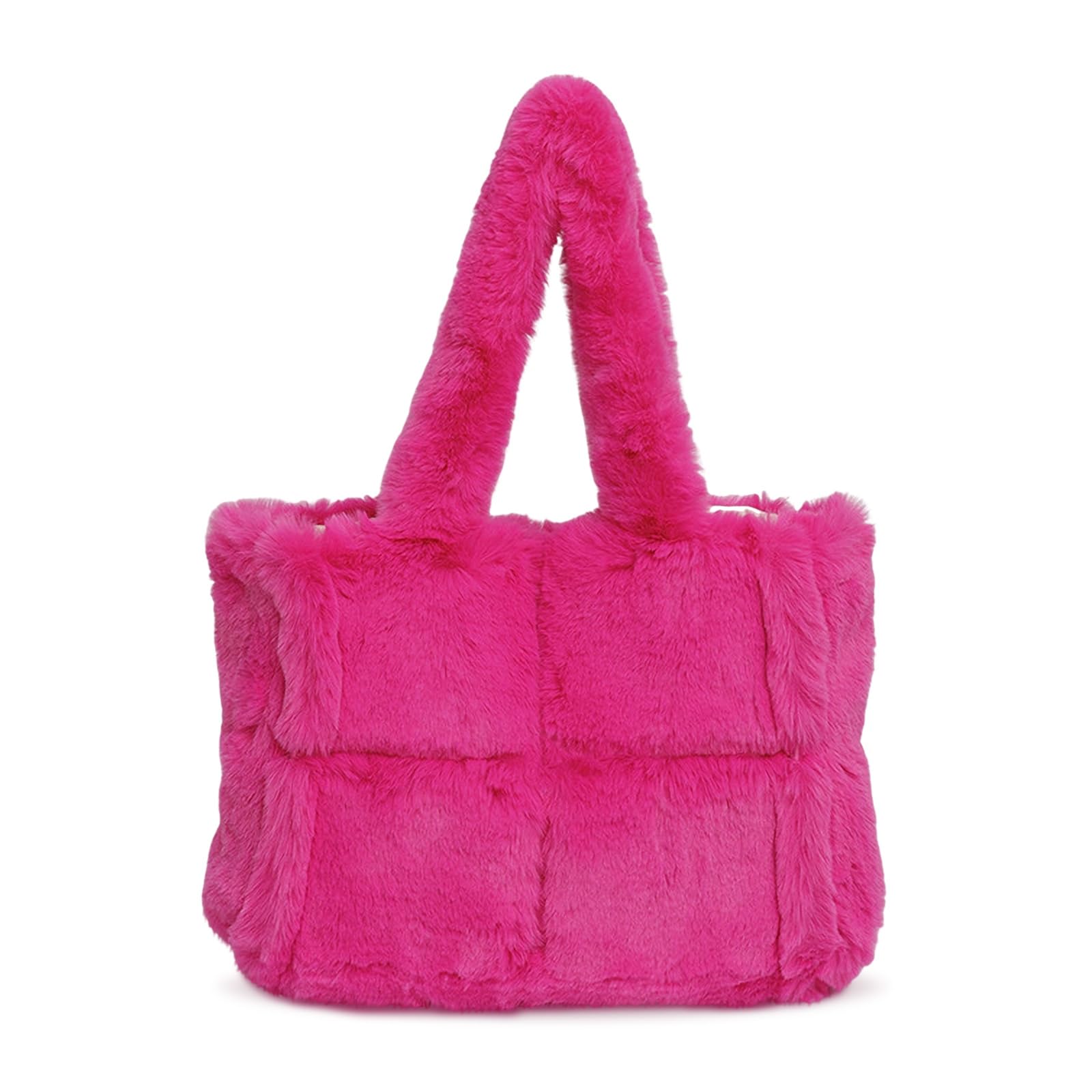 HuiYStar Flauschige Plüsch-Einkaufstasche Große Kunstpelz-Geldbörsen für Damen Winter Flauschige Pelzige Schulterhandtasche