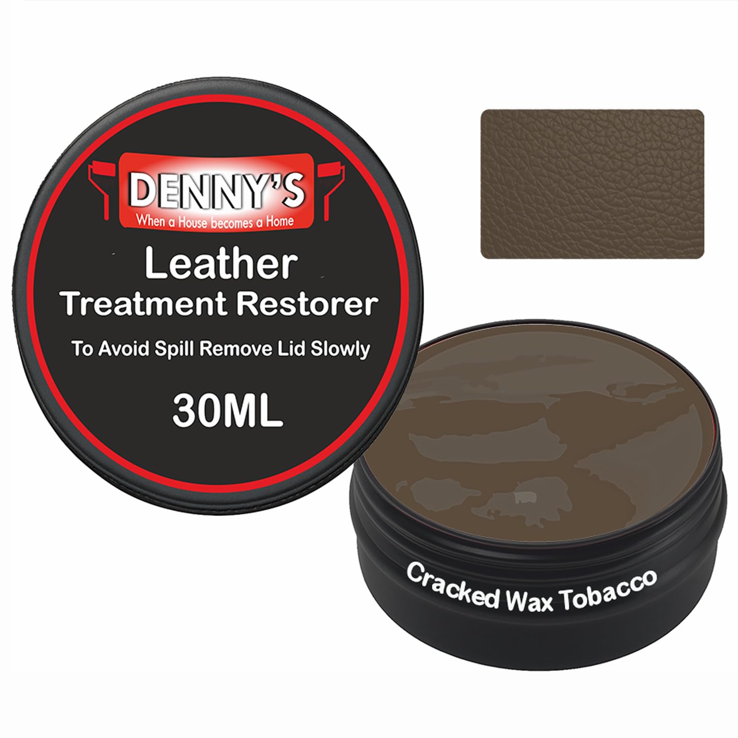 SCOOBYS PAINTS BACK IN THE MIX Leather Colour Restorer Recolouring Balm Repair Treatment for Faded & Worn Absorbent Leather Furniture, Sofas, Chairs (21 Cracked Wax Tobacco, 30ML Tin) — image 1