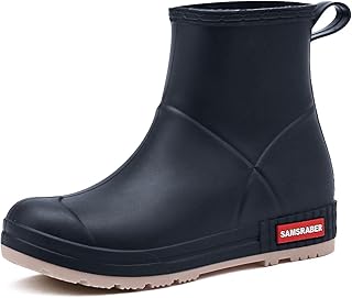 Generic Men\'s Basic Rain Boot Short Leg Half-Height Ladies Rubber Festival Boots Unisex Wellies Waterproof Ankle Booties for Outdoors Garden Walking