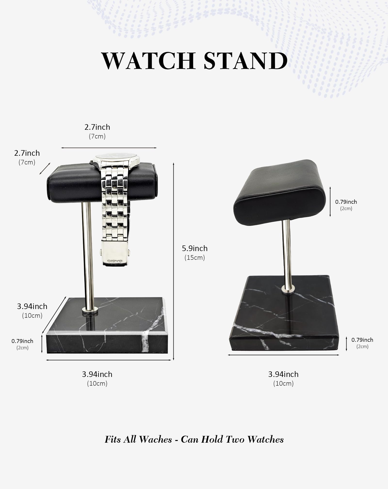 Support de montre pour homme - Support de montre en cuir - Plateau de présentation de bijoux pour montres, bracelets, accessoires de montre, cadeaux pour homme pour la fête des pères, Noël