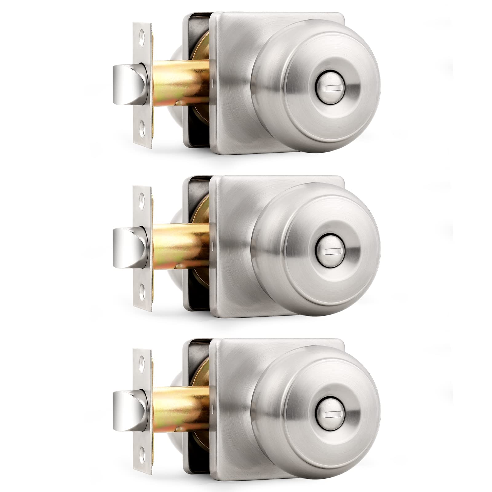 Probrico Brushed Nickel Door Knobs - Lockable & FREE SHIPPING -11 Probrico Brushed Nickel Door Knobs - Lockable & FREE SHIPPING -11