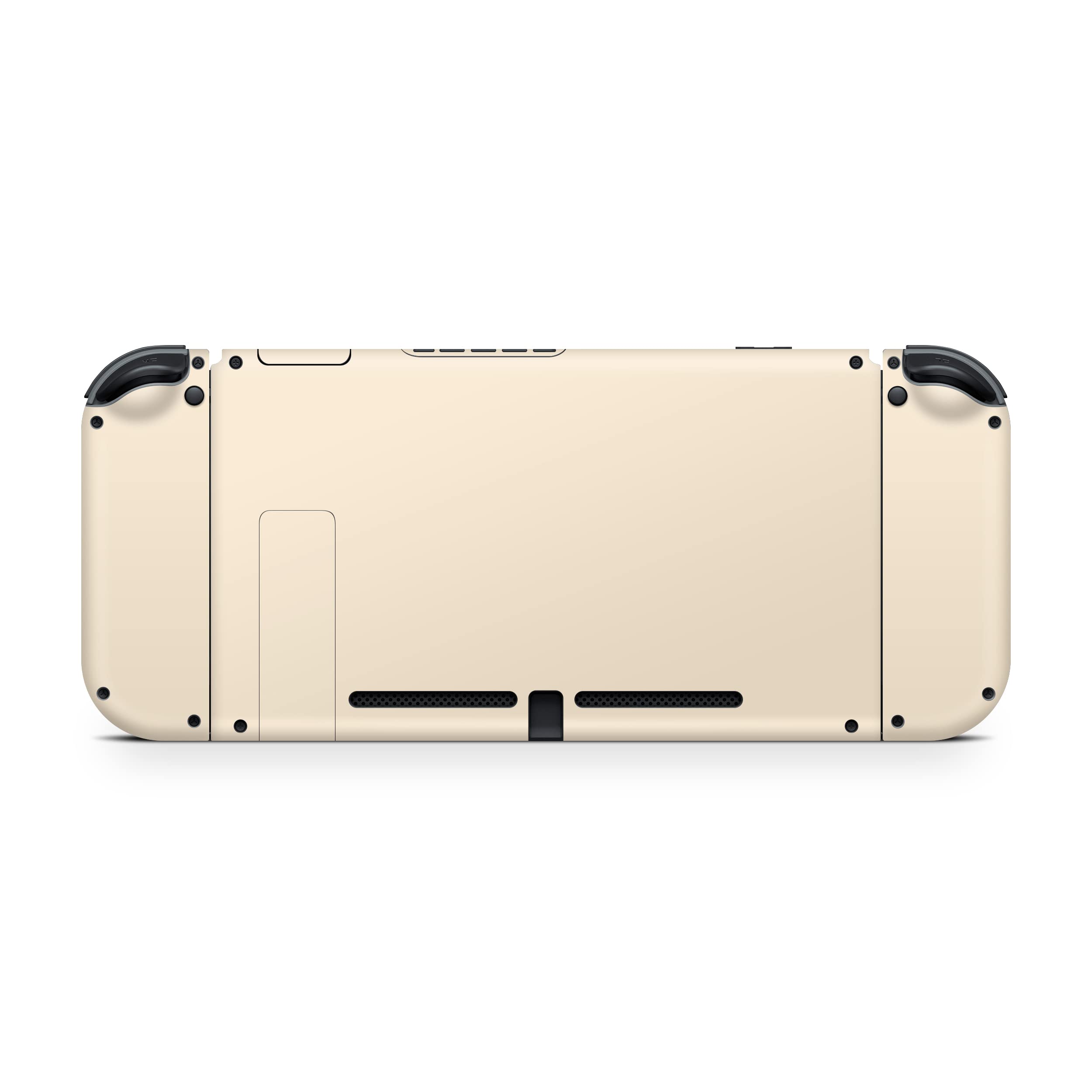 Tacky Design Classic pastello tinta unita, marrone, crema e beige pelle compatibile con Nintendo Switch, Skin Vinyl 3 m adesivi Moon Full Wrap Cover (beige)