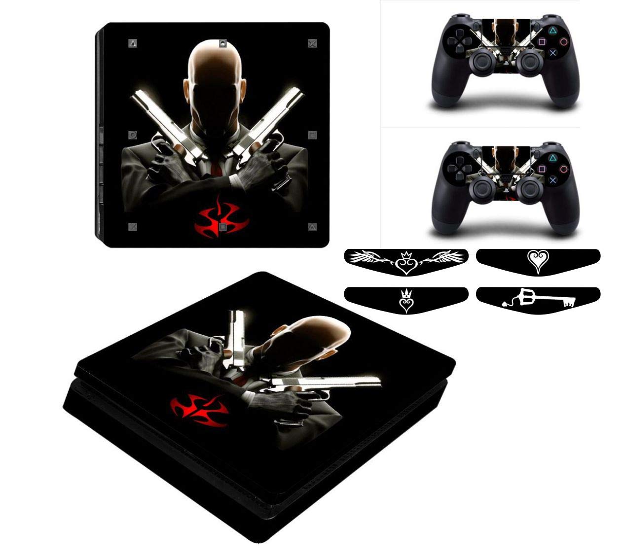 Elton Hitman Theme 3M Skin Sticker Cover for PS4 Slim Console and Controllers Full Set Console Decal Stickers for Front & Back 4 Led bar Decal +2 Controller Decal Cover (B08WRJWCX1) Amazon Price History, Amazon Price Tracker