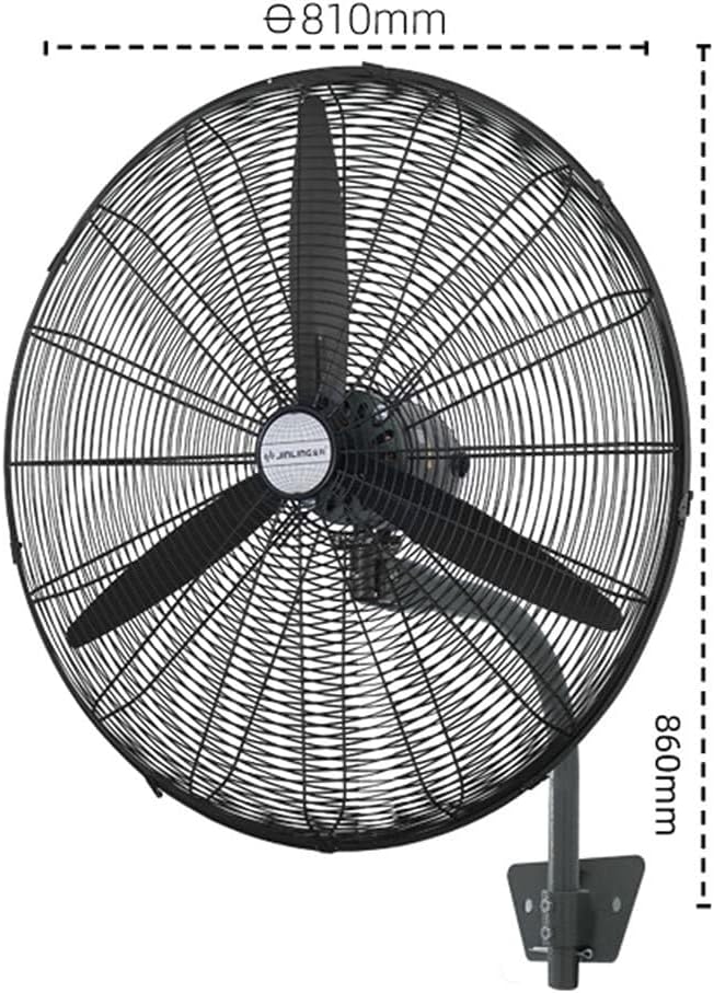 Industrial Wall-Mounted Fan, 750W Power Strong Wind Electric 3-Speed Adjustable with Metal Body, Ideal for Household, Factory, Commercial Use(56cm)