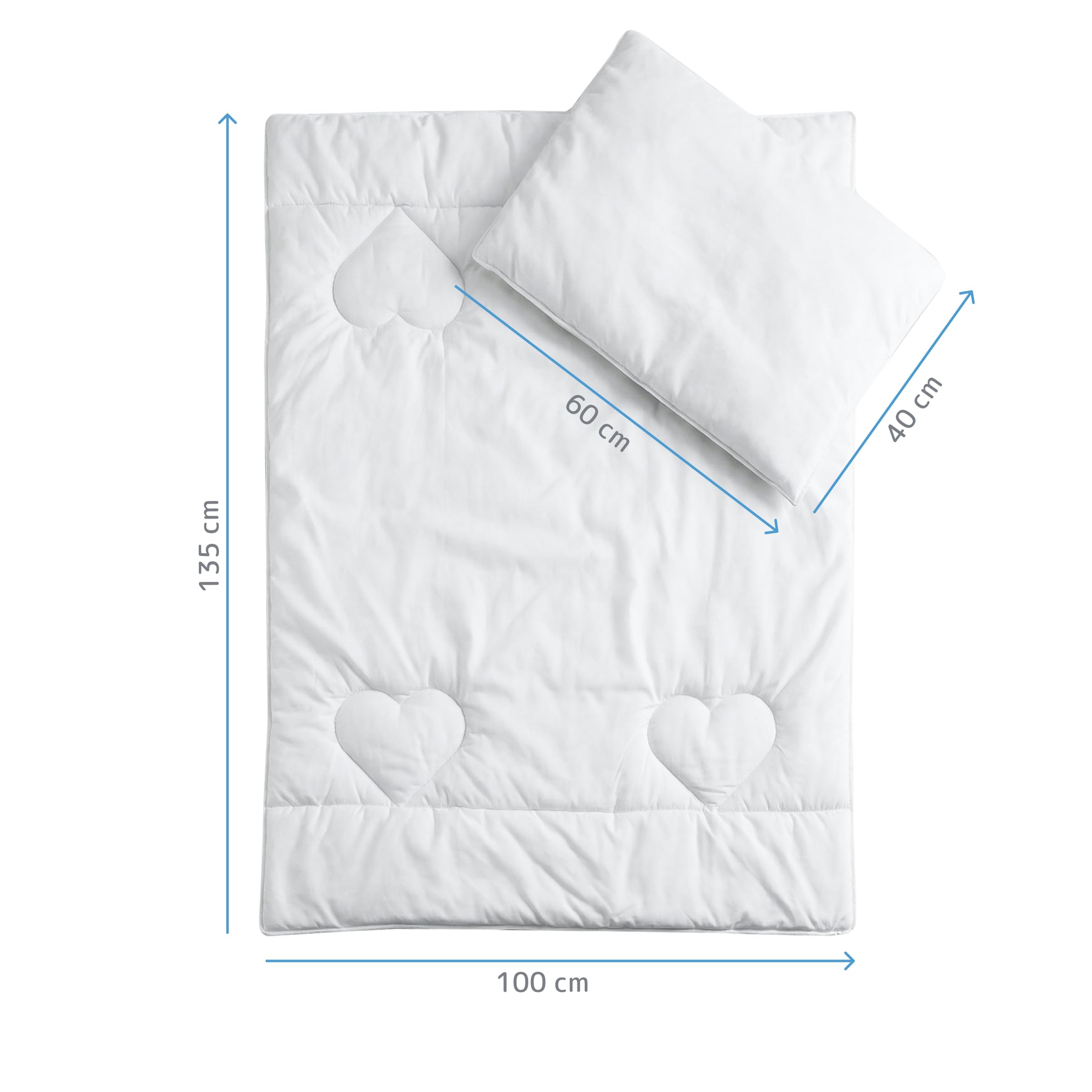 Baby Comfort Couette et oreiller hypoallergéniques - 135 x 100 cm - Pour Lit de bébé (12 Meses+)