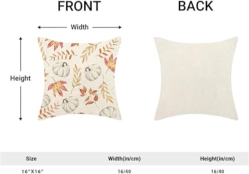 Miniatura 5 de CXMEIFLY Juego de 2 fundas de almohada decorativas de otoño de 16 x 16 pulgadas, fundas de cojín decorativas de hojas de arce otoñales para sofá,