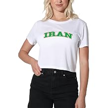 Iran Country Pride Varsity Arch Futbol Soccer Fan Team Color Women's Apparel Crop Top T-Shirt