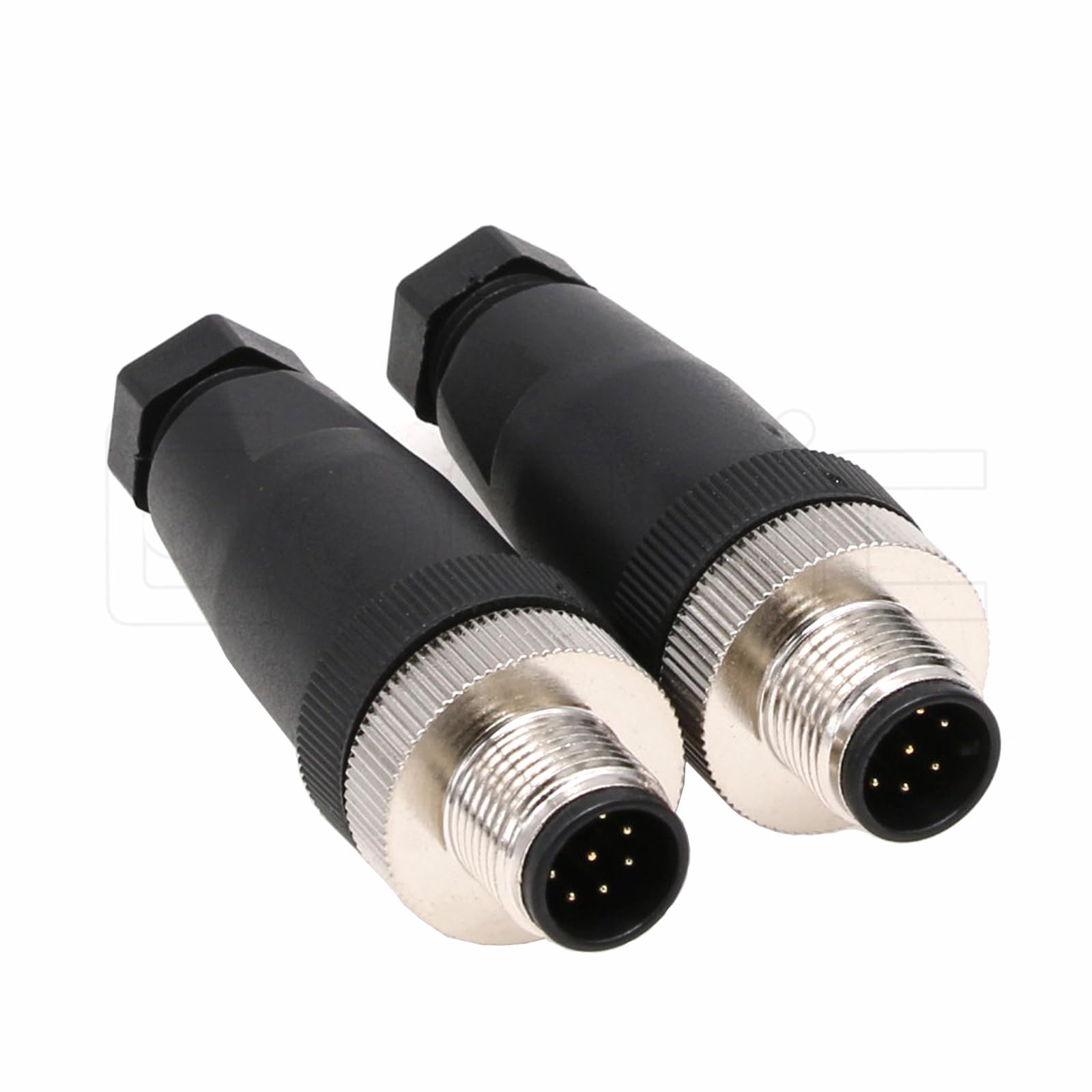 M12 8 Pin Male Connector, 12mm A Code IP67 30V 2A AC/DC Industrial Circular Connector, Unshiled Field Assembly Wireable Sensor Straight 2pcs