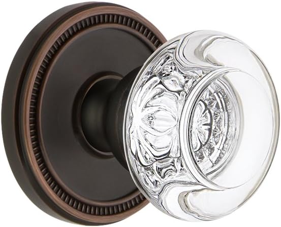 Grandeur 809606 Soleil Rosette Double Dummy with Bordeaux Crystal Knob in Lifetime Brass