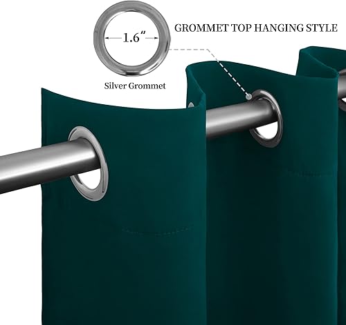 Miniatura 5 de Easy-Going Cortinas Opacas para Dormitorio, Aislamiento Térmico Sólido con Ojales y Cortinas de Ventana para Reducción de Ruido, Cortinas