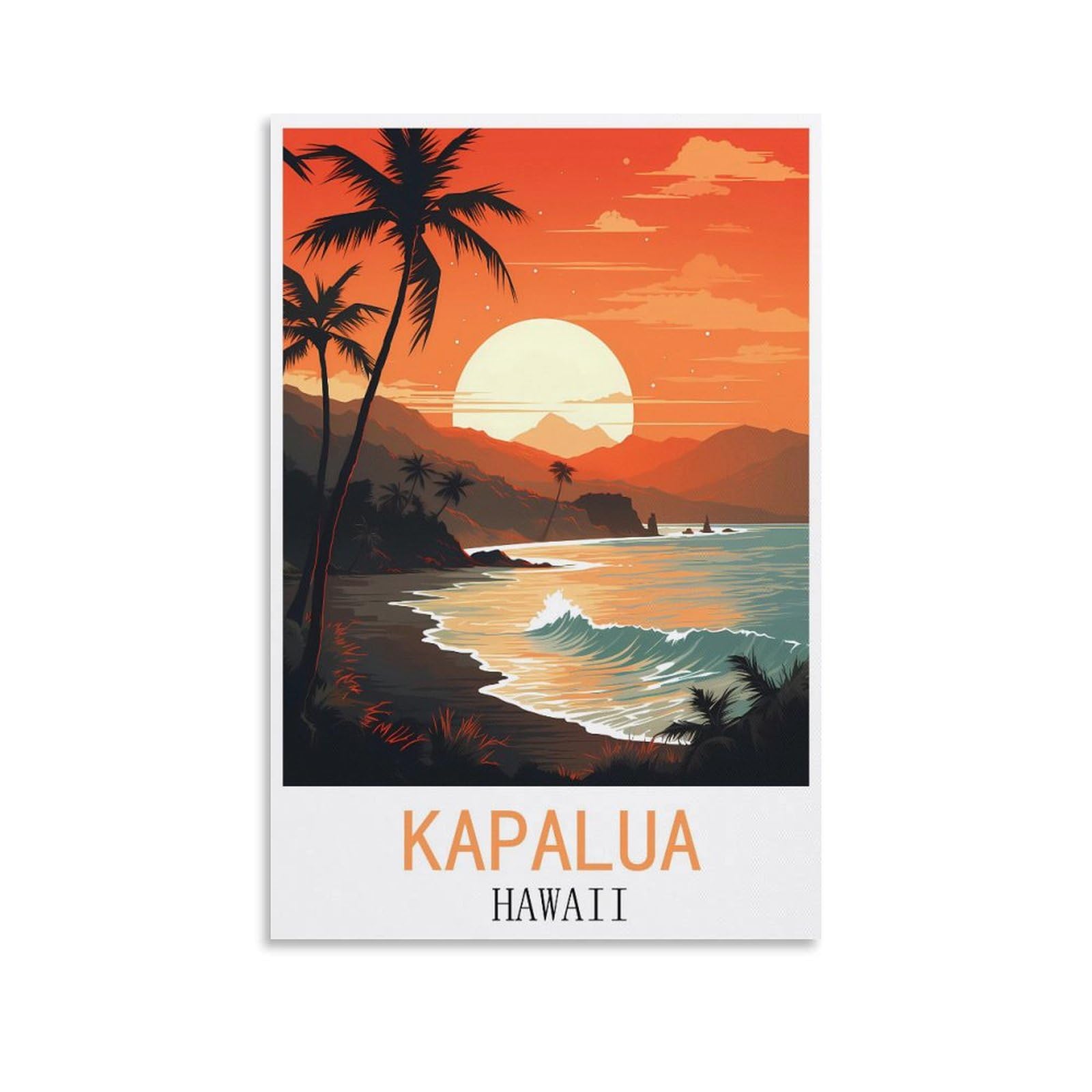 Tin Signs Retro,Kapalua Hawaii,Wall Art Decorative Plaque Decor for Home Livingroom Bedroom Cafes Coffee Bars Decoration Gifts 30x40cm