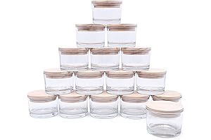 4 oz. Small Clear Glass Candle Jars with Tight Wooden Lids