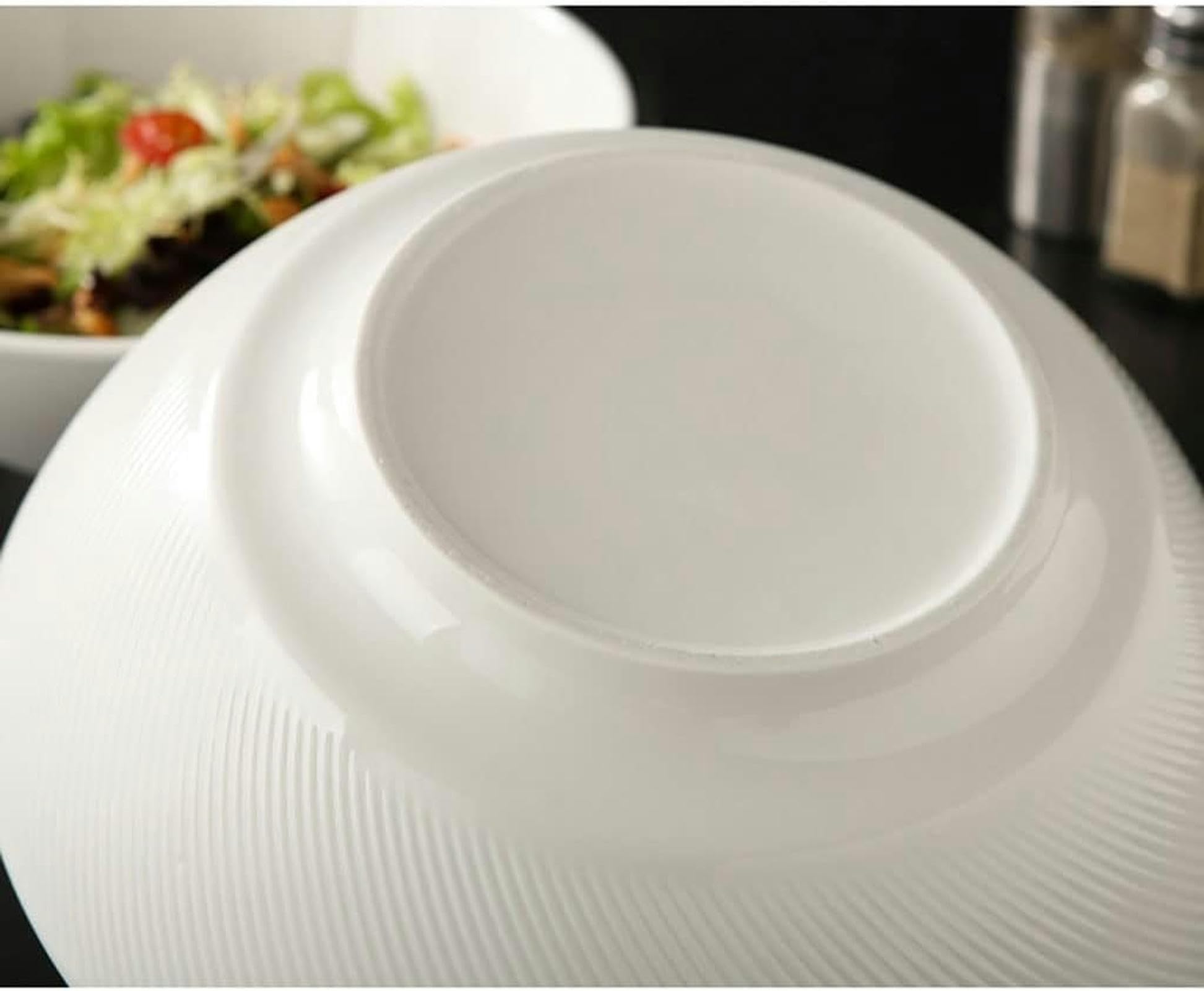 Szklane miski do sałatek, szklane mieszania, miska ceramiczna z czystych białych owoców, kuchnia domowa warzywnych, przekąska salonu suszonymi owocami, zupy i sałatki(S)