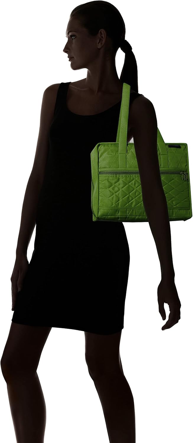 Yazzii Quilter’s Project Bag with 19 Pockets - Portable Storage Craft Bag Organizer - Multipurpose Storage Organizer for Quilting, Patchwork, Embroidery, Needlework Green