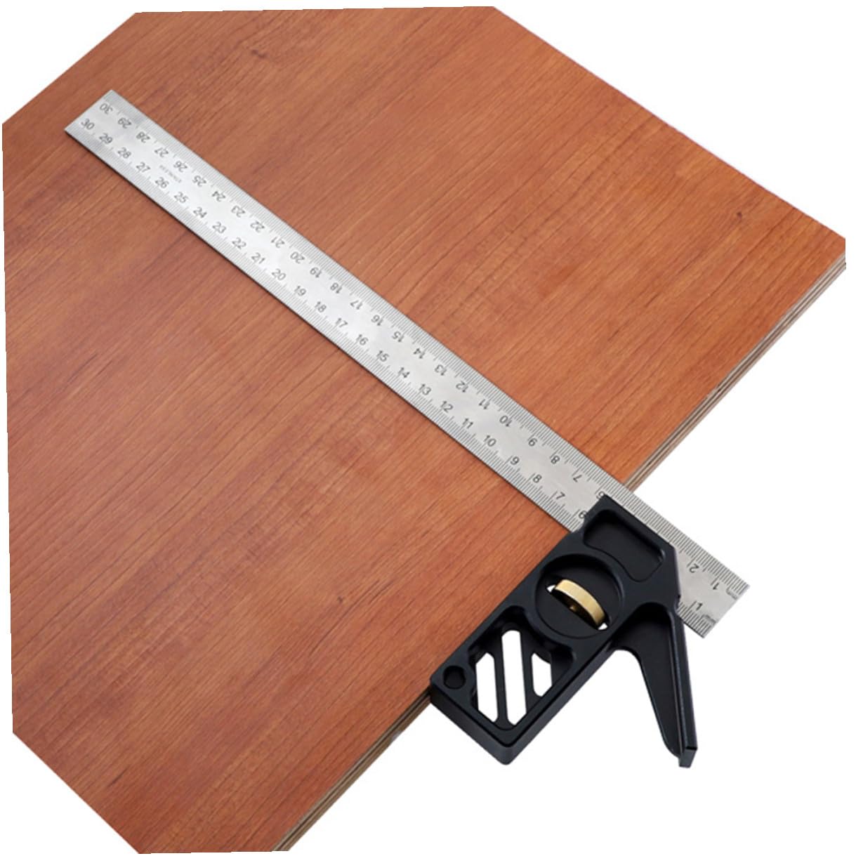 2 Piezas Escuadra Combinada para Carpintería 45° y 90° de Acero, Regla de Enmarcado Compacta y Portátil para Medición Precisa en Bricolaje y Trabajo en Madera