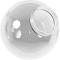 Vista 1 de KastLite Globo de poste de lámpara de acrílico transparente de 8 pulgadas, textura suave con cuello de tornillo de 3.24 pulgadas, fabricado