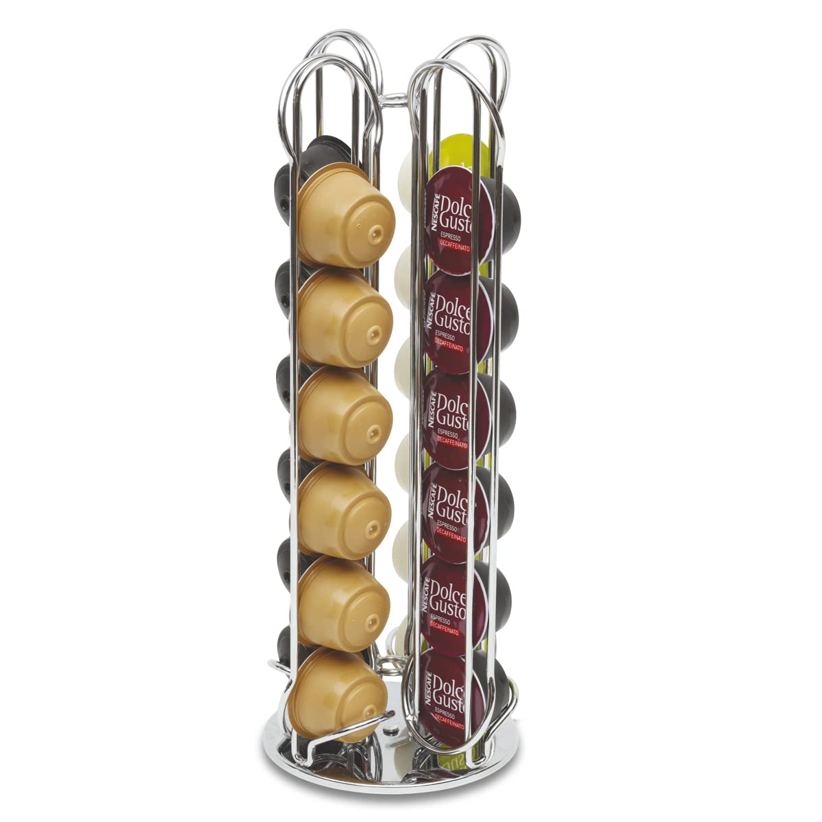 MacomCoffee Capsule Stand Totem Dispenser 24 Capsule Silver