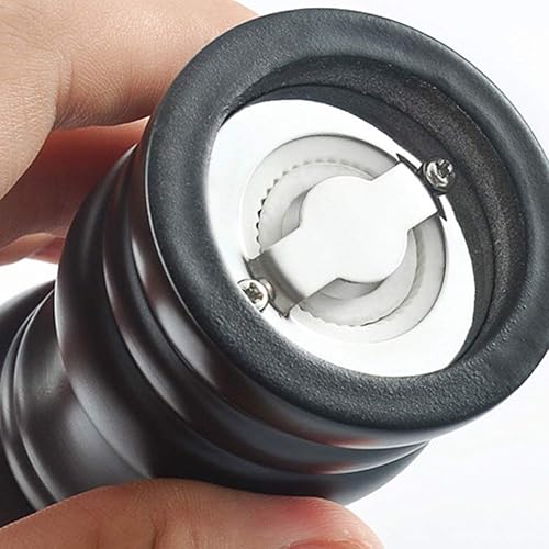 Miniatura 3 de Juego de molinillo de sal y pimienta de madera, salero de madera maciza con grosor ajustable, color rojo