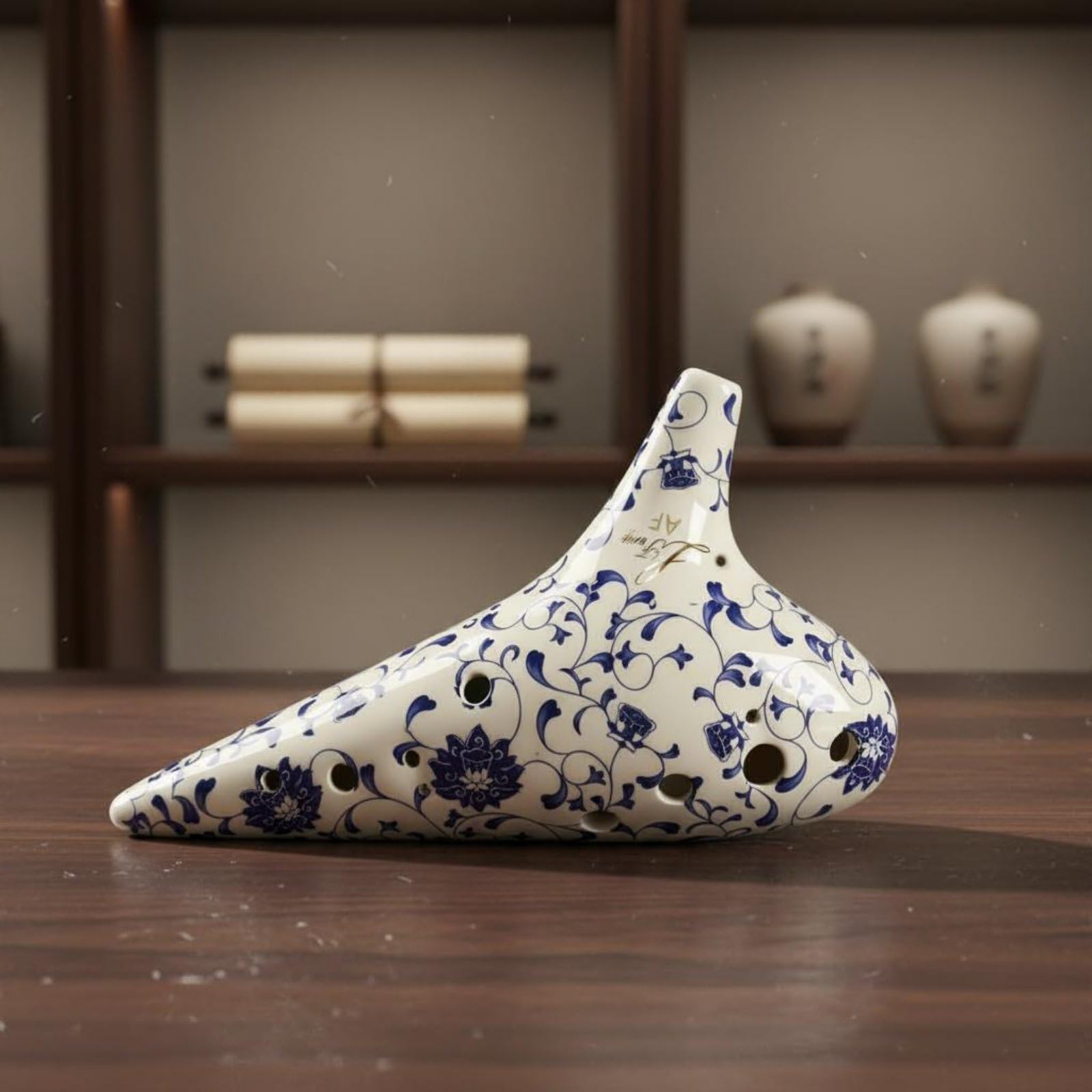 Ocarina in Ceramica 12 Fori Flauto Ocarina Strumento Musicale per Pratica Giornaliera Suono Nitido Finitura Porcellana Lavorata Fori Precisi Presa