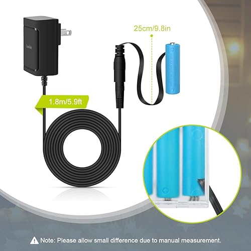 Miniatura 3 de Adaptador de fuente de alimentación AC Lenink para 3 pilas AA, adaptador de reemplazo de pila AA para luz LED, decoraciones (negro)