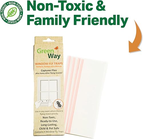 Miniatura 3 de Greenway - Trampas para moscas (4 trampas) - Trampas adhesivas para mosquitos y moscas - Alternativa a las tablas de pegamento recargables