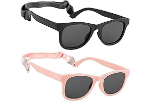 2-Pack Toddler Girl Sunglasses Polarized with Strap for 0-24 Months/2-12 Years, UV Protection