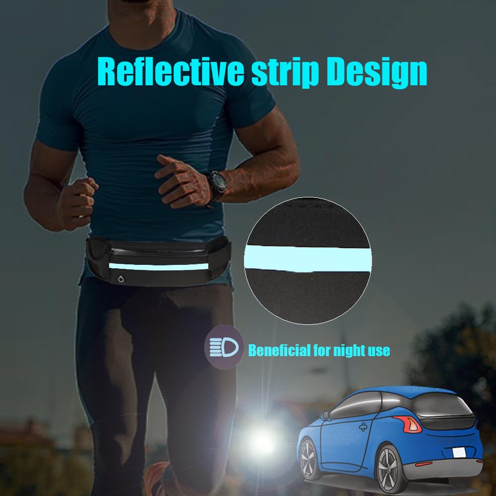 Cinturón para correr, para hombres y mujeres, elástico para todos los tamaños de teléfonos, bolsa de cintura deportiva, riñonera de soporte, bolsa móvil impermeable para correr, compatible con iPhone 5