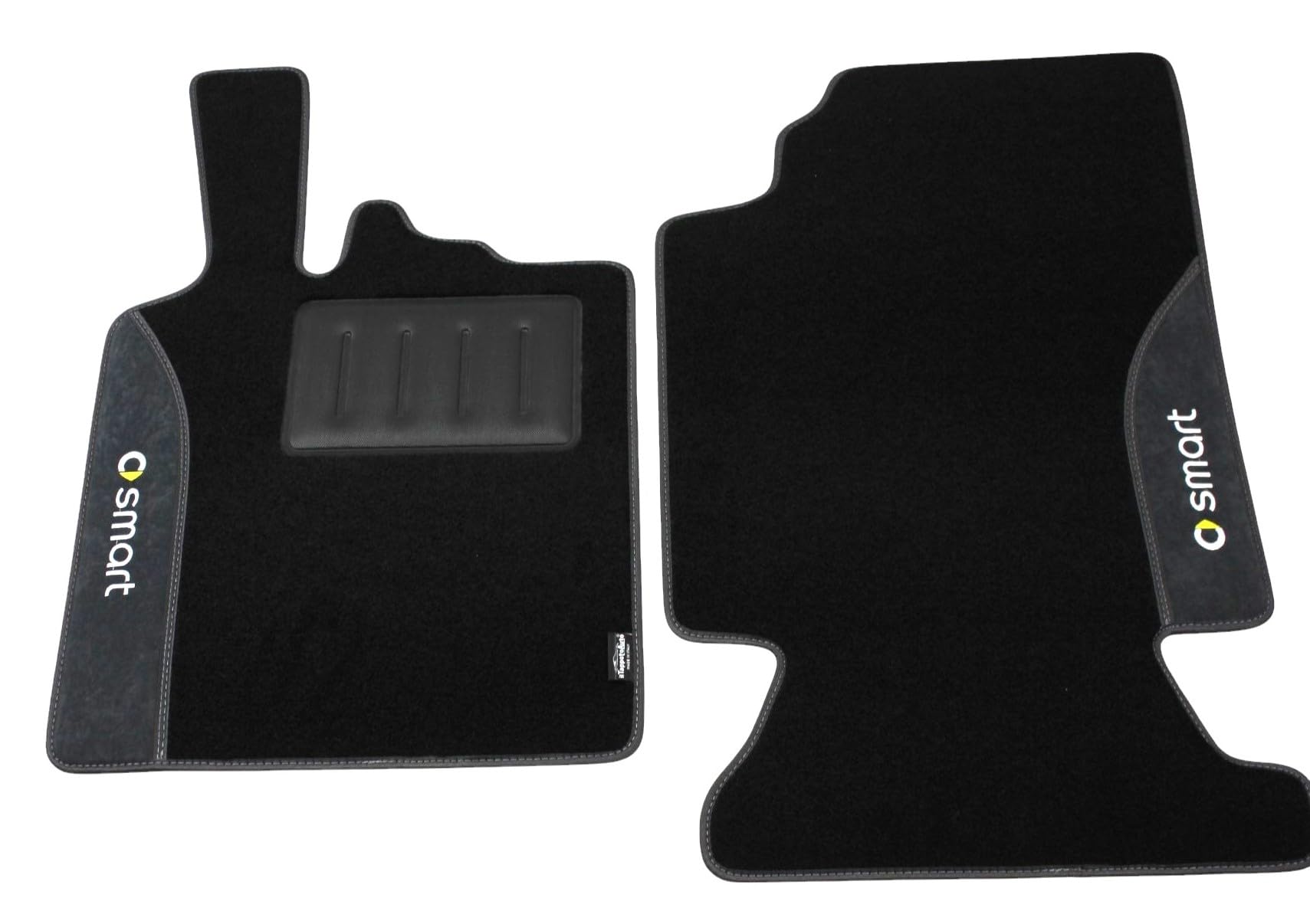 Il Tappeto Auto Fußmatten für Smart ForTwo W451, Baujahr 2007-2014, bunt bestickt ND grau