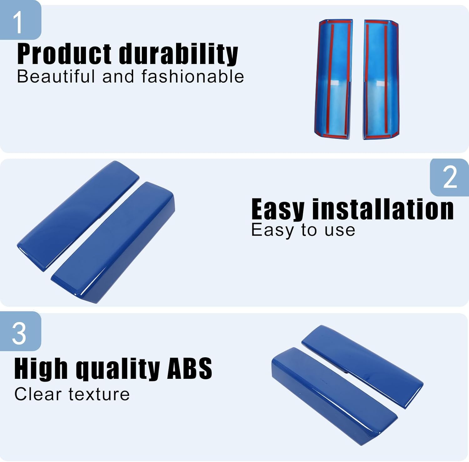 Car Central Control Armrest Protective Cover Compatible with Toyot@ Tundra/Sequoia 2022-2024 ABS Central Control Armrest Cover Waterproof Anti-Scratch Armrest Protector Pad (Blue)