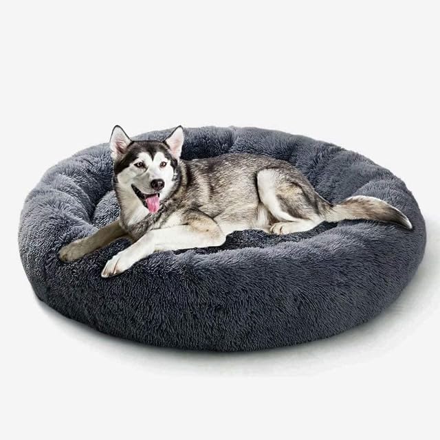 MOTT Cama redonda para perro, 80/90/100/110/120 cm, extra grande, para invierno, acogedor cojín para mascotas